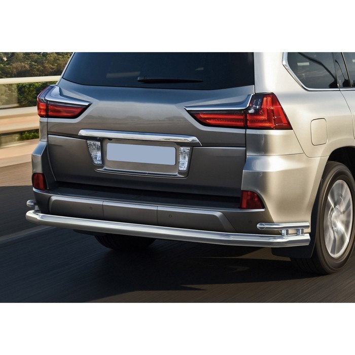Защита заднего бампера Lexus LX, d76+d42