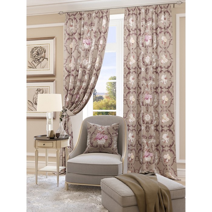 Шторы «Слумони», 150х260 см-2 шт, подхваты 2 шт, блэкаут