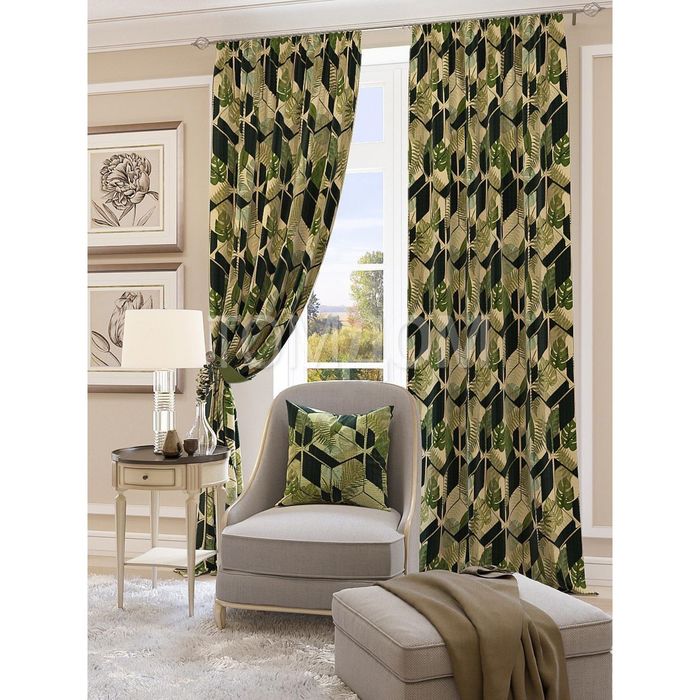 Шторы «Пандоро», 150х260 см-2 шт, подхваты 2 шт, блэкаут