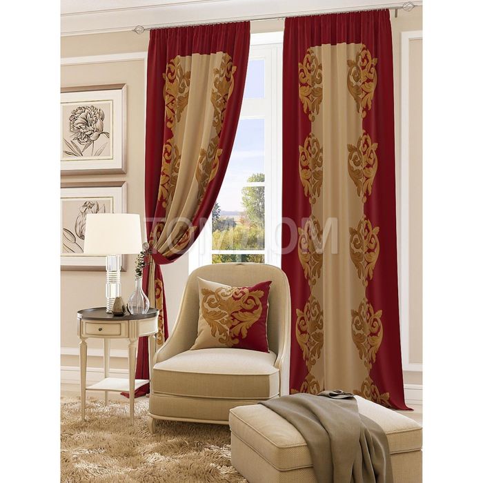 Шторы «Крумири», 150х260 см-2 шт, подхваты 2 шт, блэкаут