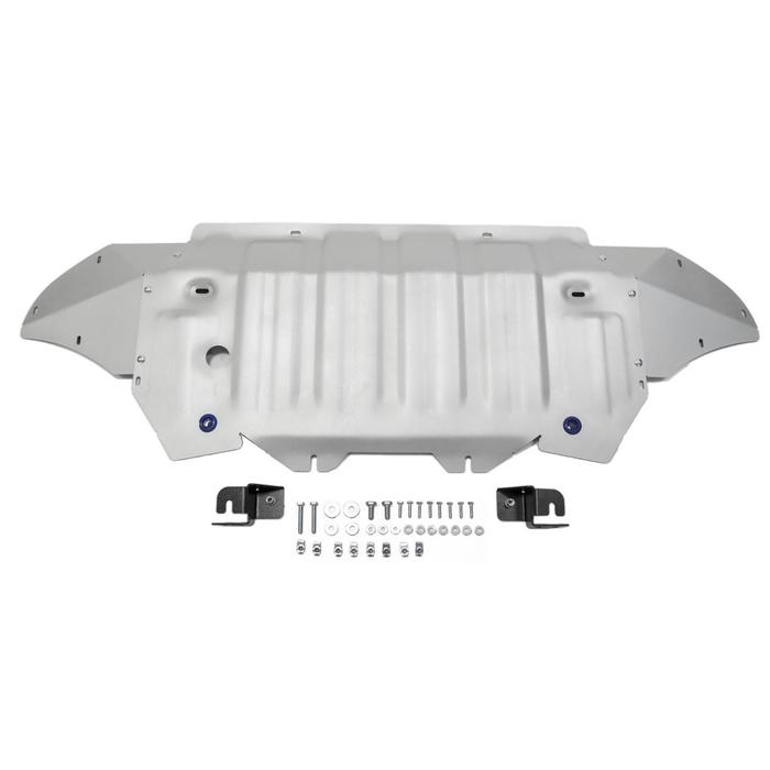 Защита радиатора и картера Rival для Audi Q7 (V - 3.0; 3.0d) 2015-, крепеж в комплекте, алюминий 4 мм