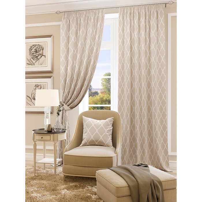 Шторы «Брути», 150х260 см-2 шт, подхваты 2 шт, блэкаут