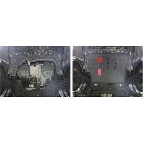 

Защита картера и КПП Автоброня для Nissan Sentra B17 CVT 2014-2017/Tiida II CVT 2015-2016, сталь 1.8 мм, с крепежом, 111.04151.1
