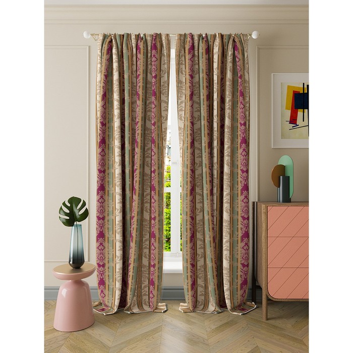 Шторы «Амарети», 150х260 см-2 шт, подхваты 2 шт, блэкаут