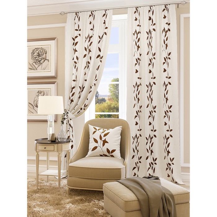 Шторы «Чоколатини», 150х260 см-2 шт, подхваты 2 шт, блэкаут