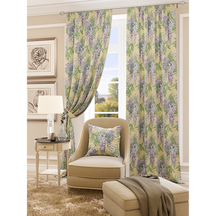 Шторы «Селифредо», 150х260 см-2 шт, подхваты 2 шт, блэкаут