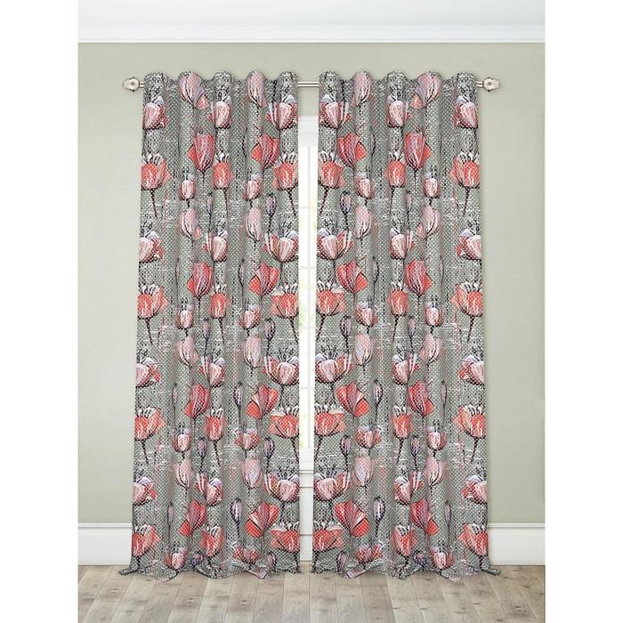 Шторы «Грати зелёный», размер 150х260 см-2 шт, блэкаут