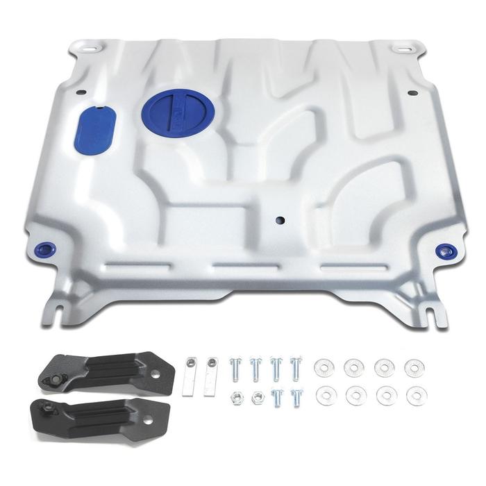 Защита картера и КПП Rival для Kia Rio (V - 1.4; 1.6 / вкл. X-Line) 2017-, крепеж в комплекте, алюминий 4 мм