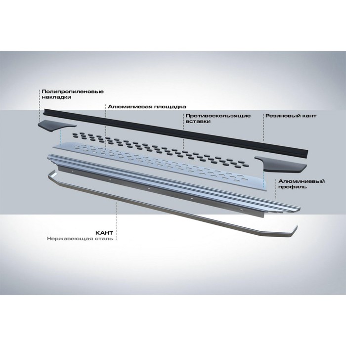 Пороги Bmw-Style AUDI Q3 2011-2014-, овал 173 см, 2 шт. B173AL.0301.1