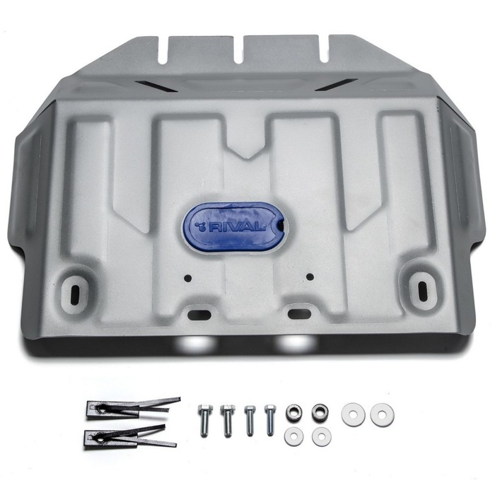 Защита картера Rival (часть 2) для Toyota Land Cruiser 150 Prado (V - 2.7; 3.0d; 4.0; 2.8d) 2009-2013 2013-2017, крепеж в комплекте, алюминий 4 мм