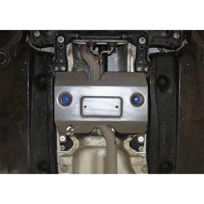 Защита заслонки системы выпуска ОГ Rival для Volkswagen Tiguan (V - 2.0d 150л.с.) 2017-, штатный крепеж, алюминий 4 мм