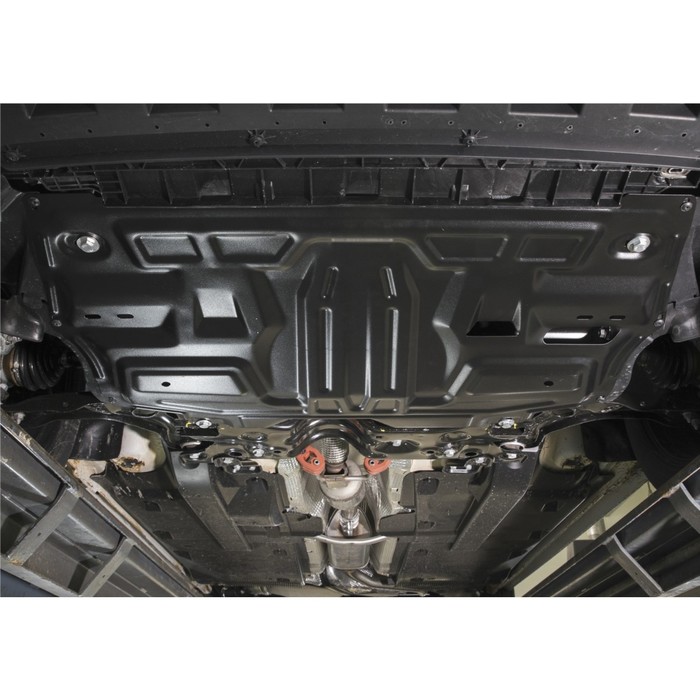 Защита картера и КПП АвтоБРОНЯ для Volkswagen Polo 2005-2009-2014, крепеж в комплекте, сталь, 2 мм, 111.05842.1