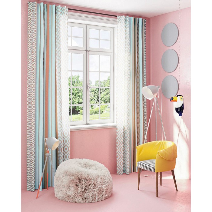 Шторы «Лобелия», размер 150х280 см-2 шт, габардин