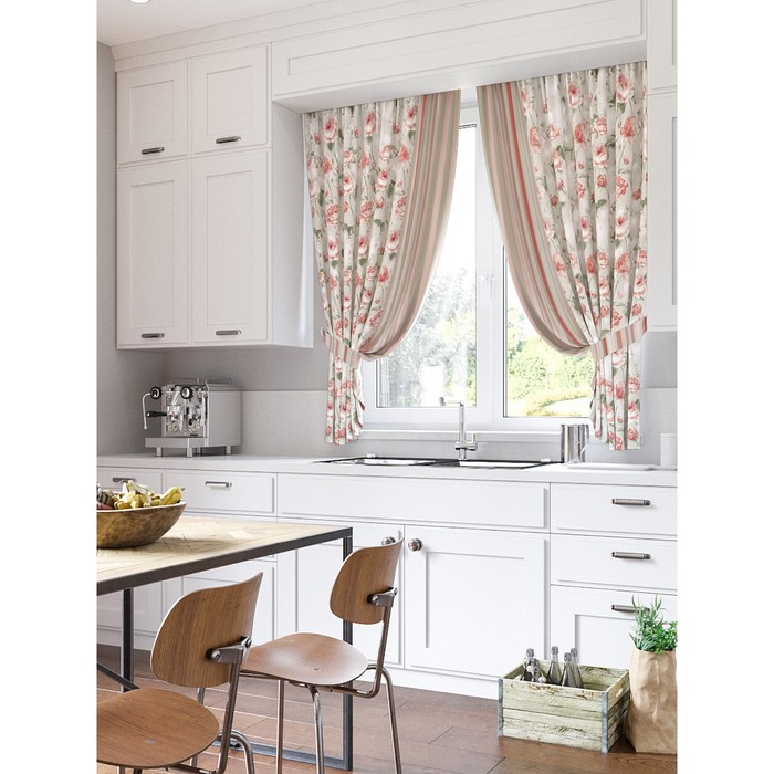 Шторы "Монмарт", 150х180 см-2 шт, подхваты 2 шт, габардин