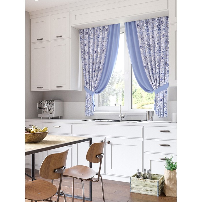 Шторы "Джесика", 150х180 см-2 шт, подхваты 2 шт, габардин