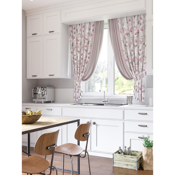 Шторы "Кали", 150х180 см-2 шт, подхваты 2 шт, габардин