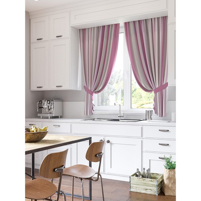 Шторы "Минор", 150х180 см-2 шт, подхваты 2 шт, габардин