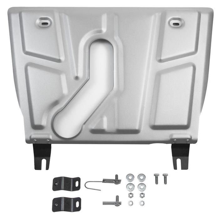 Защита картера и КПП Rival для Toyota Rav4 (V - 2.0; 2.4 / с вырезом под глушитель) 2006-2010, крепеж в комплекте, алюминий 4 мм
