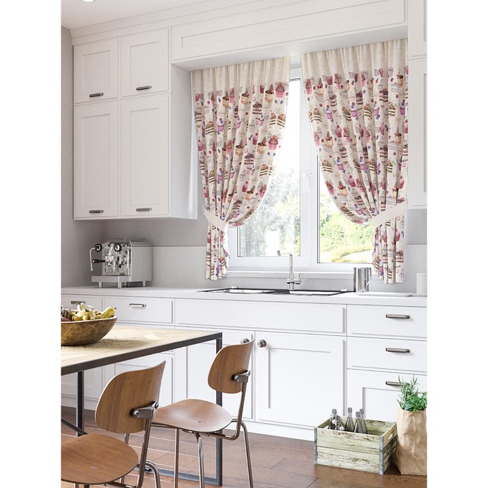 Шторы "Бонни", 150х180 см-2 шт, подхваты 2 шт, габардин