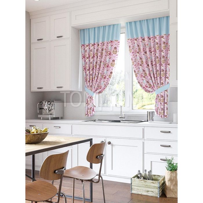 Шторы "Анабель", 150х180 см-2 шт, подхваты 2 шт, габардин