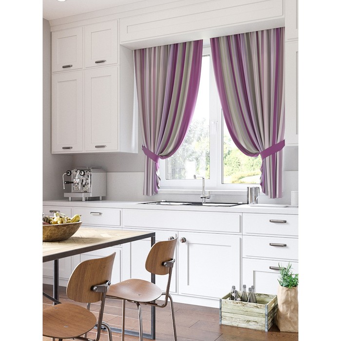 Шторы "Лиса", 150х180 см-2 шт, подхваты 2 шт, габардин