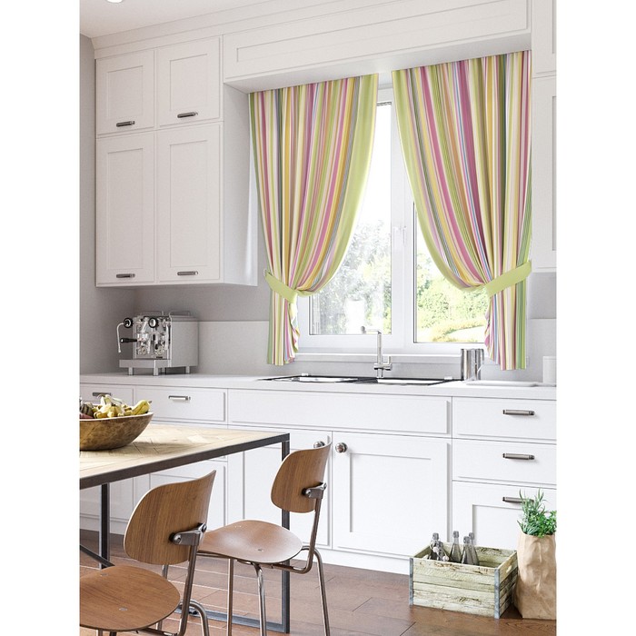 Шторы "Миссисипи", 150х180 см-2 шт, подхваты 2 шт, габардин