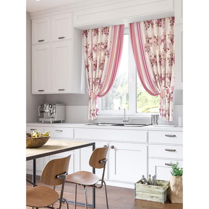 Шторы "Замбези", 150х180 см-2 шт, подхваты 2 шт, габардин