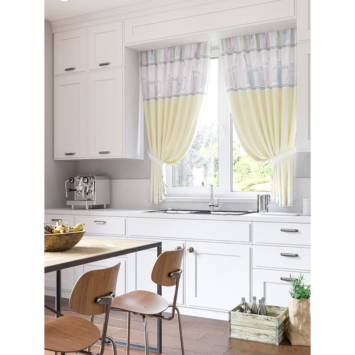 Шторы "Висла", 150х180 см-2 шт, подхваты 2 шт, габардин