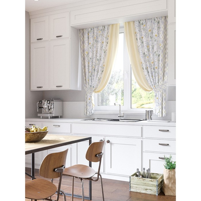 Шторы "Алура", 150х180 см-2 шт, подхваты 2 шт, габардин