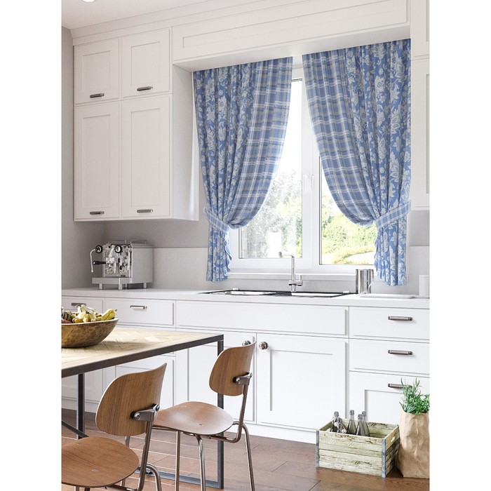 Шторы "Синнингия", 150х180 см-2 шт, подхваты 2 шт, габардин