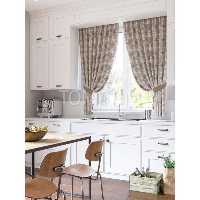 Шторы "Камбрия", 150х180 см-2 шт, подхваты 2 шт, габардин