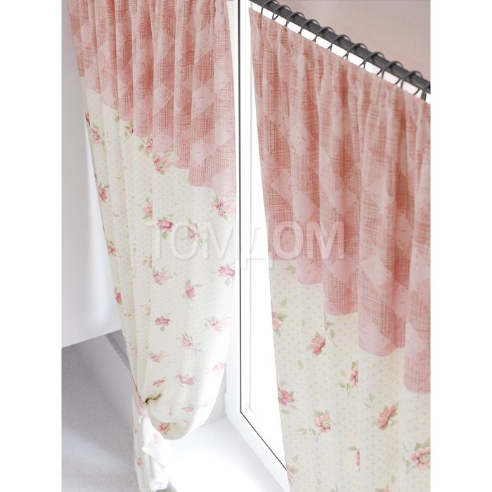 Шторы "Юми", 150х180 см-2 шт, подхваты 2 шт, габардин