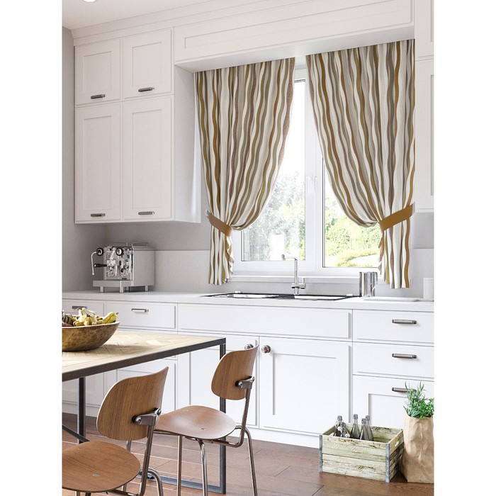 Шторы "Ракуро", 150х180 см-2 шт, подхваты 2 шт, габардин