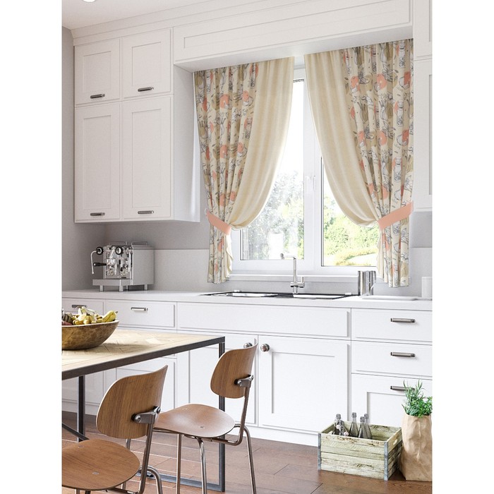 Шторы "Йоши", 150х180 см-2 шт, подхваты 2 шт, габардин