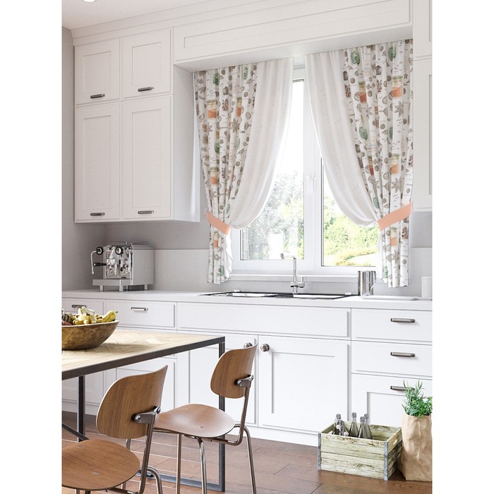 Шторы "Марико", 150х180 см-2 шт, подхваты 2 шт, габардин