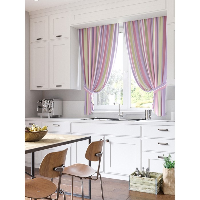 Шторы "Сайф", 150х180 см-2 шт, подхваты 2 шт, габардин