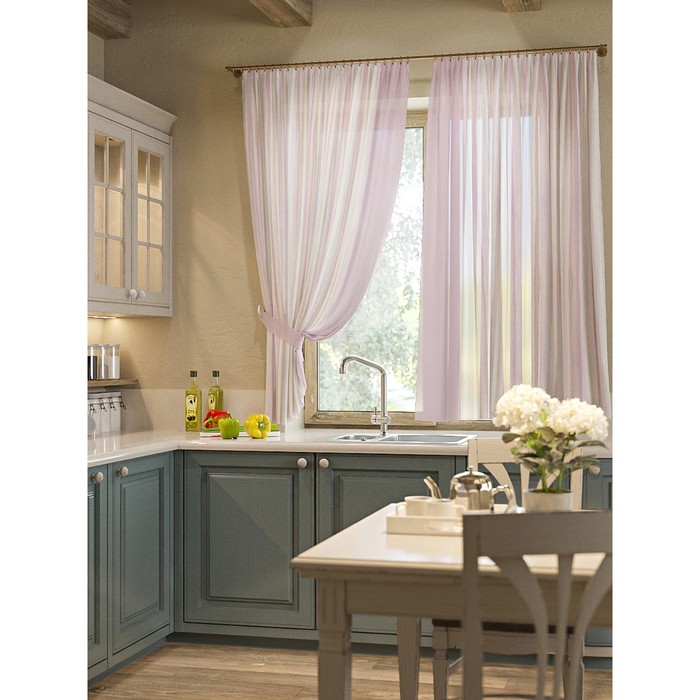 Шторы "Миси", 150х180 см-2 шт, подхваты 2 шт, вуаль