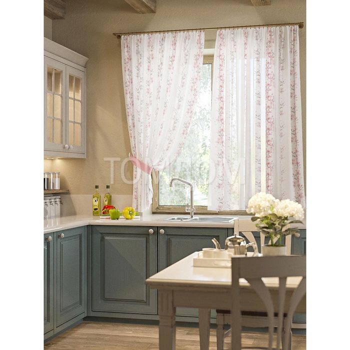 Шторы "Марсела", 150х180 см-2 шт, подхваты 2 шт, вуаль