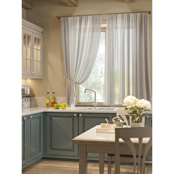 Шторы "Бриджит", 150х180 см-2 шт, подхваты 2 шт, вуаль