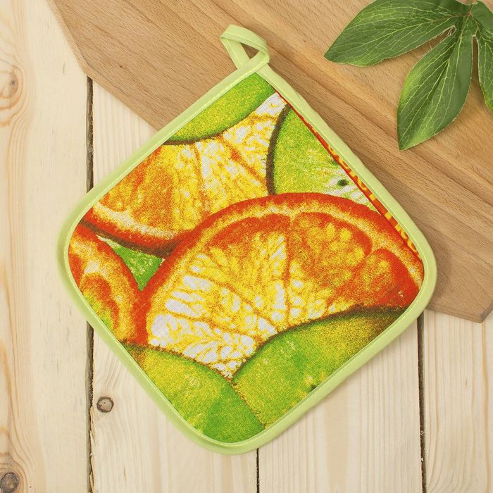 Набор DomoVita фартук/прихватка/варежка, ЦИТРУСОВЫЙ МИКС, хлопок 170 г/м2 вафля