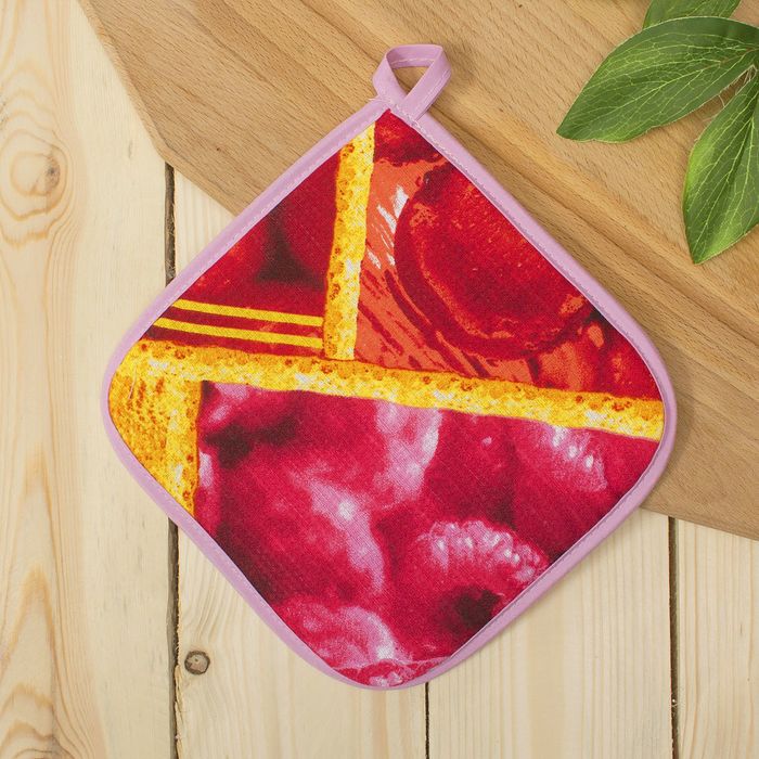 Набор DomoVita фартук/прихватка/варежка, ЯРКИЙ ВКУС, хлопок 170 г/м2 вафля