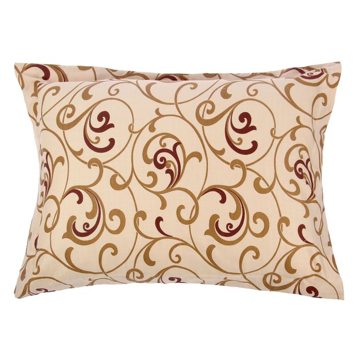 Наволочка 1шт Вензель беж 50*70 см + 5 см, сатин 125 г/м хл100%