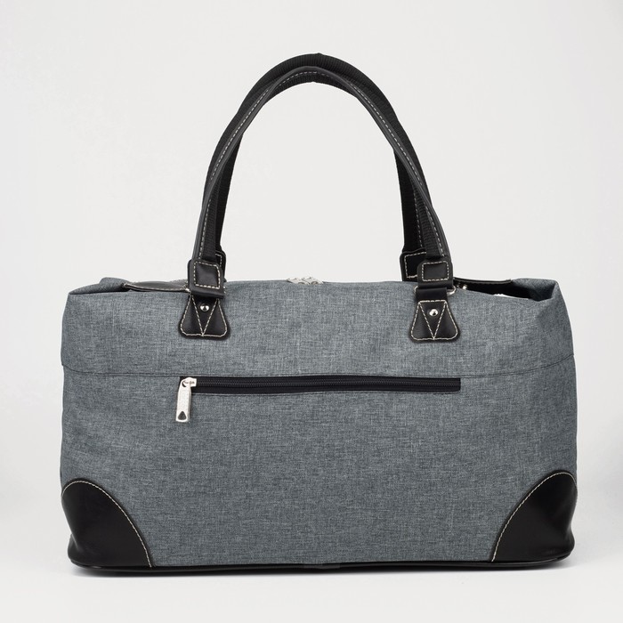 Сумка дорожная, 1 отдел на молнии, наружный карман, цвет серый