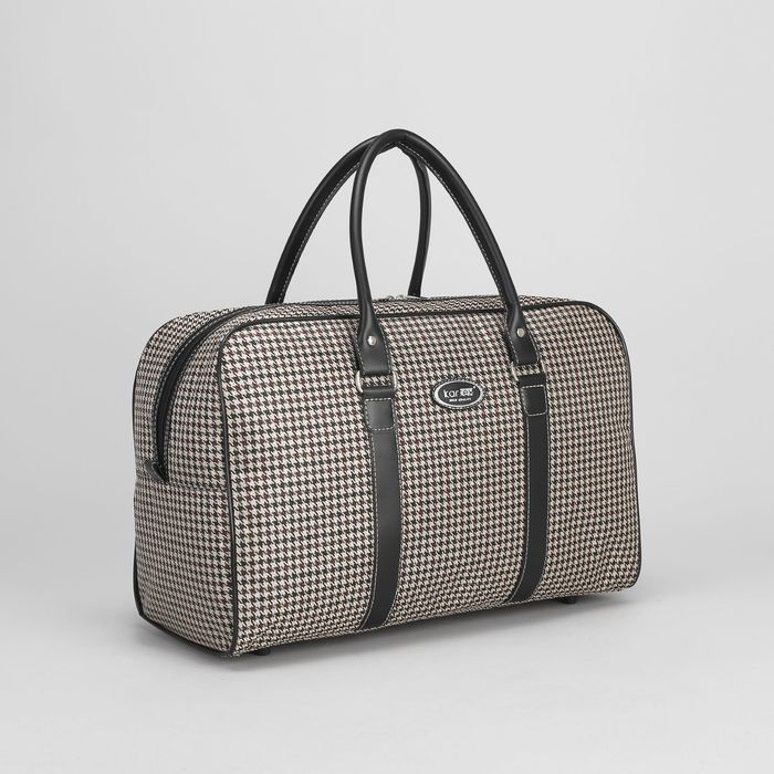 Сумка дорожная, 1 отдел на молнии, принт гусиная лапка