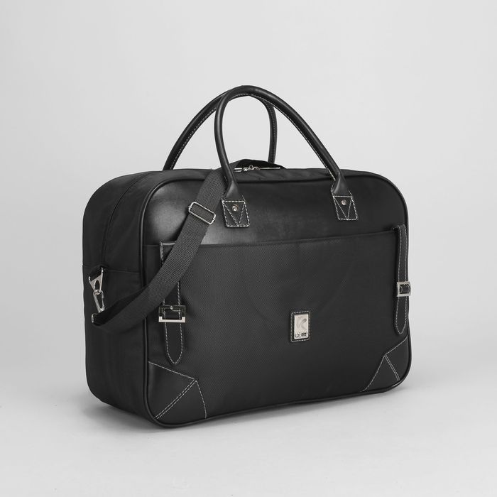 Сумка дорожная, отдел на молнии, наружный карман, регулируемый ремень, цвет чёрный