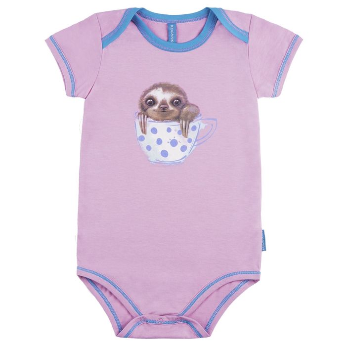 Боди для мальчика "Ленивец в чашке", рост 68 см, цвет сиреневый 132-001-14