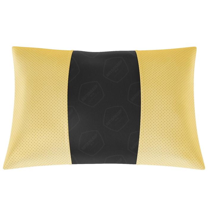 Автомобильная подушка, поясничный подпор, экокожа, чёрно-жёлтая