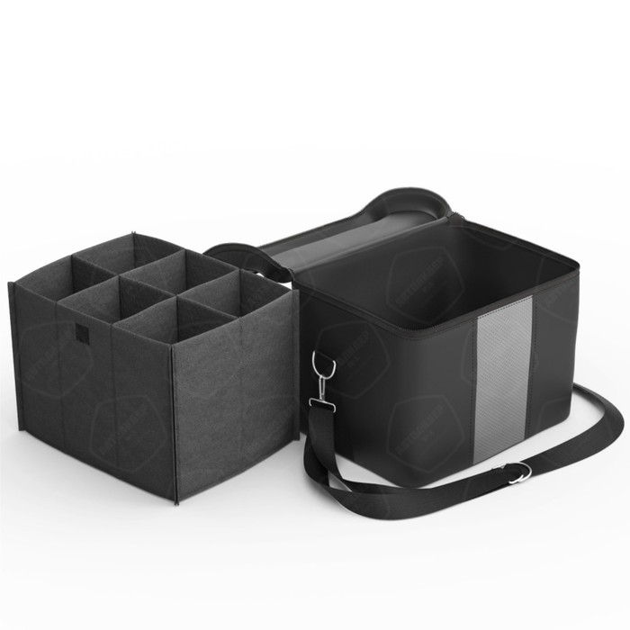 Автомобильная сумка, экокожа, чёрно-серая