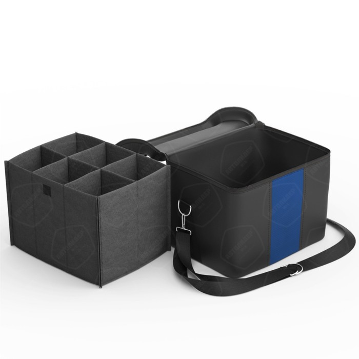 Автомобильная сумка, экокожа, чёрно-синяя