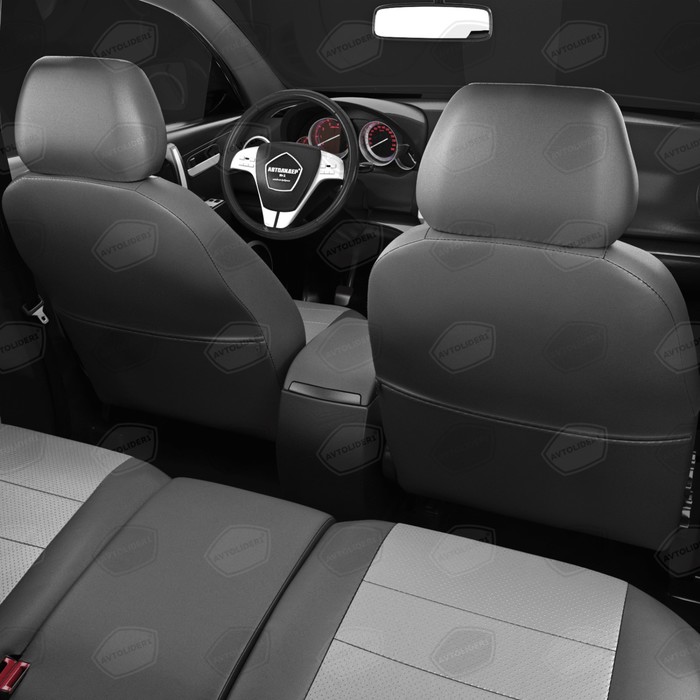 

Авточехлы для Audi A3 8P с 2003-2013 г., 3 двери, хэтчбек, перфорация, экокожа, цвет светло-серый, тёмно-серый